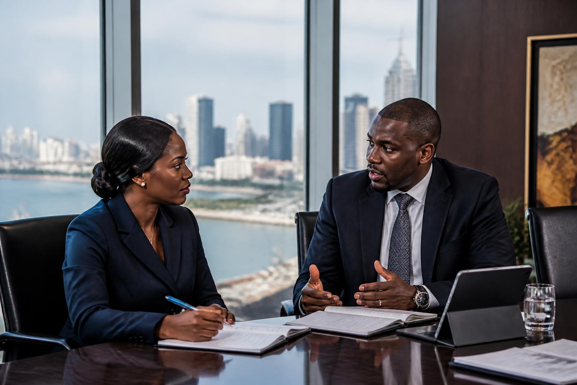 Kebran Nexus executives meeting in a Luanda boardroom